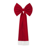 OV Christmas Bow Decoration(40CM*1.8M) in vibrant red with white accents for festive holiday decor.